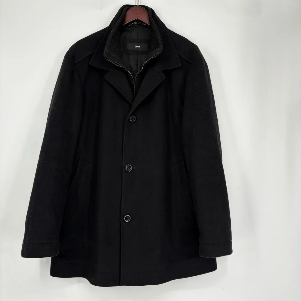 Hugo Boss Black Label by Hugo Boss Jacket Wool Blend Coat‎ Jacket Peacoat 40R